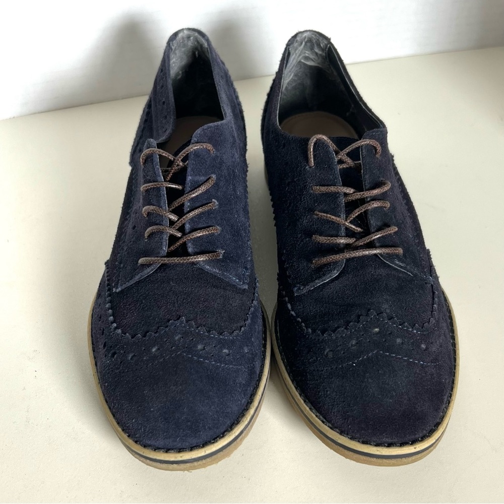 Carvela Kurt Geiger Lace Up Vintage Blue Suede Shoes Size 7.5 Great Condition